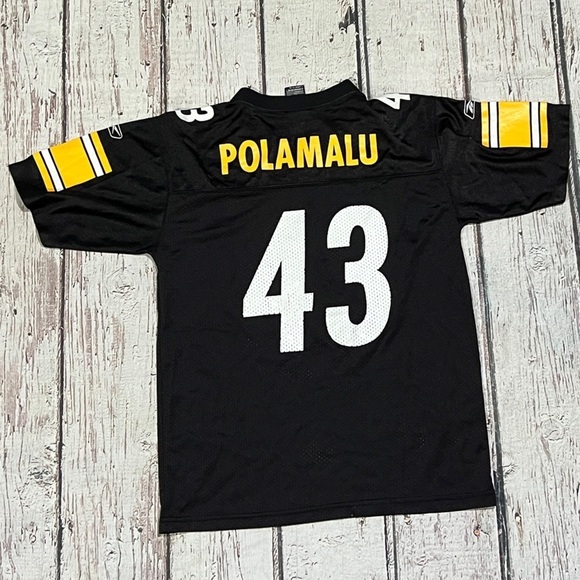 Boys Kids Troy Polamalu Pittsburgh Steelers Reebok NFL Football Jersey - Picture 2 of 8